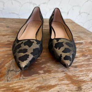 Franco Sarto leopard print shoe with chunky heal. Size 7
